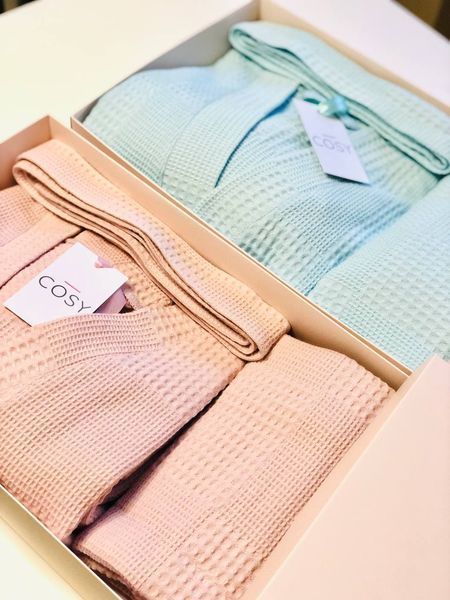 Халат жіночий вафельний кімоно COSY рожева пудра C-101 фото