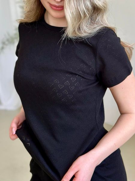 Жіноча піжама &laquo;Rose Amour&raquo; &mdash; футболка і шорти, 100% бавовна, чорний  SetPH1213 фото