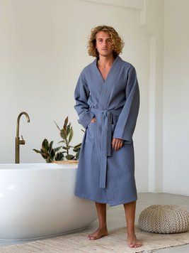 Халат чоловічий вафельний кімоно COSY﻿ маренго M 801N фото