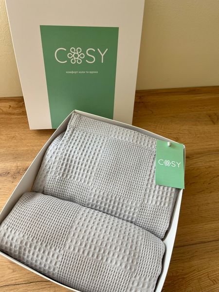 Набір чоловічий для бані/сауни, кілт та рушник 70*140 вафельний COSY - світло-сірий 702+Cb032 фото