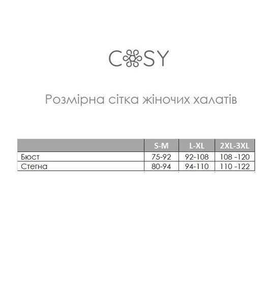 Жіночий халат кімоно довгий COSY Duna із фактурного мусліну, чорний 2XL/3XL M90W фото