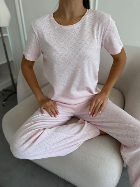 Піжама жіноча &laquo;Rose Amour&raquo; COSY &ndash; штани та футболка, 100% бавовна, ніжно-рожева S/M SetPH1517 фото