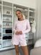 Піжама жіноча &laquo;Rose Amour&raquo; COSY &ndash; шорти та лонгслів, 100% бавовна, ніжно-рожева S/M SetPH1316 фото 1