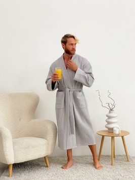 Халат чоловічий вафельний кімоно COSY сірий 821 фото