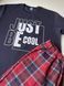 Чоловіча тепла піжама "Just be COOL" &ndash; лонгслів  з принтом,і штани у клітинку,, S KMW07 фото 8