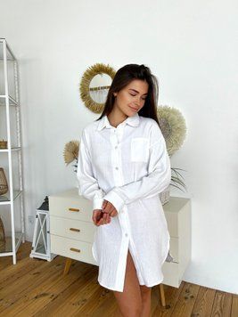 Сорочка жіноча муслінова на гудзиках COSY - білий  MD01N фото